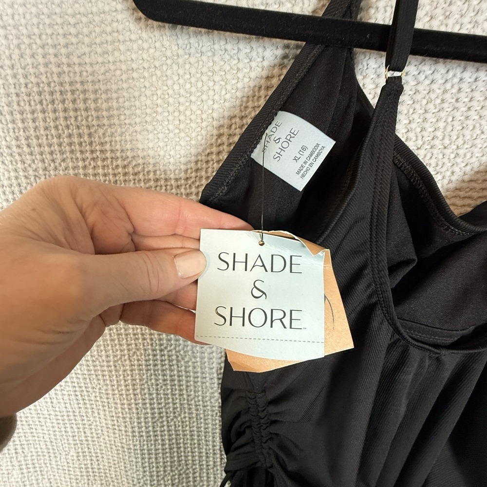 Shade & Shore Black One Piece Swimsuit XL New With Tags Flattering - Picture 6 of 14